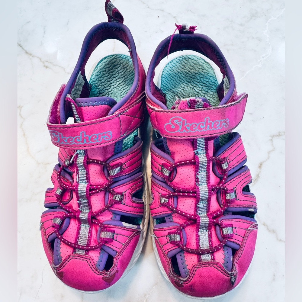 Skechers Girls Hot Pink and Purple Sport Trek Sandals